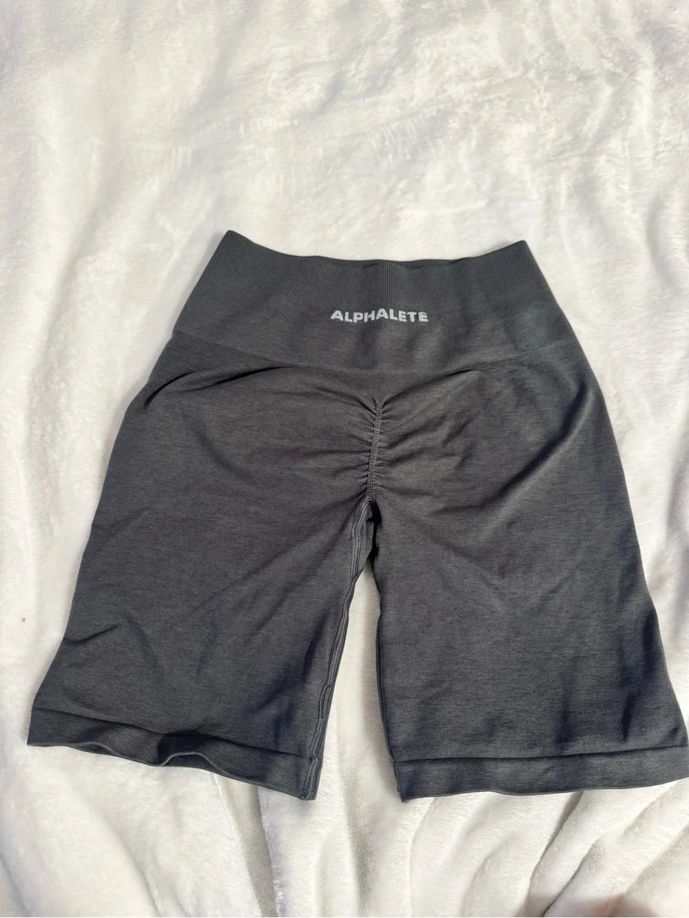Women's Grey Alphalete High-Waist Biker Shorts